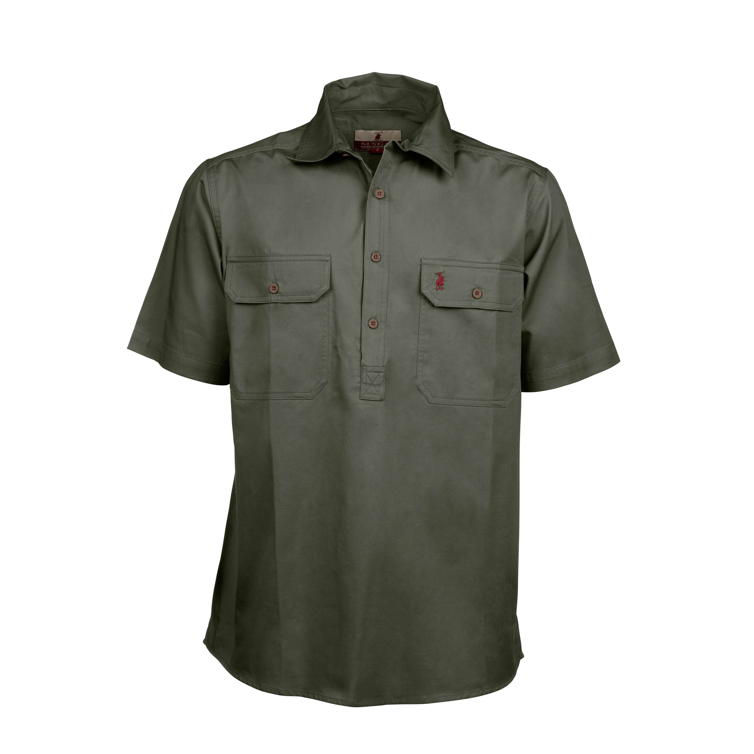 OL7 Nungar Men's Curio 1/2 Placket, S/Sleeve, Work Shirt
